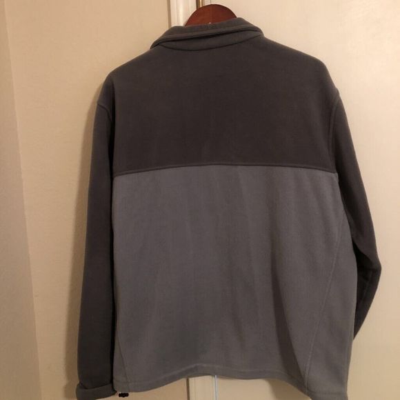 Columbia Mens Fleece Jacket Gray Two Tone Color Block Pockets Full Zip Front XL - Picture 3 of 7